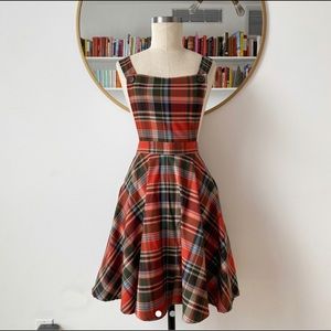 Hell Bunny Fall Plaid Pinafore Dress
